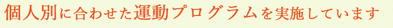 個人別に合わせた運動プログラムを